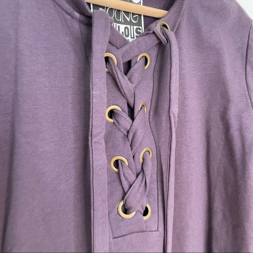 Young Fabulous & Broke | YFB Noelle Lace Up Sweatshirt Purple - Picture 5 of 8